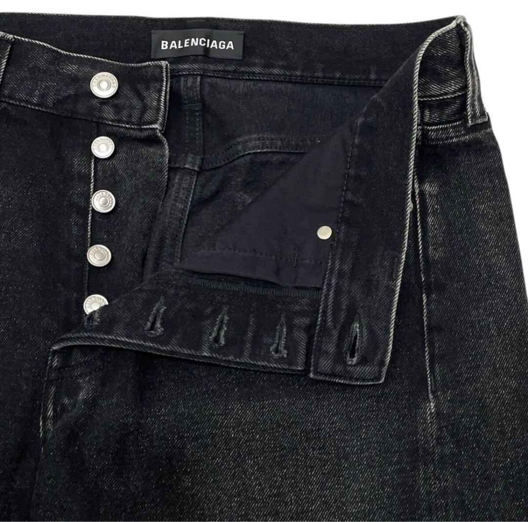 BALENCIAGA カットオフ ブラック デニム ショーツ 30 メンズ