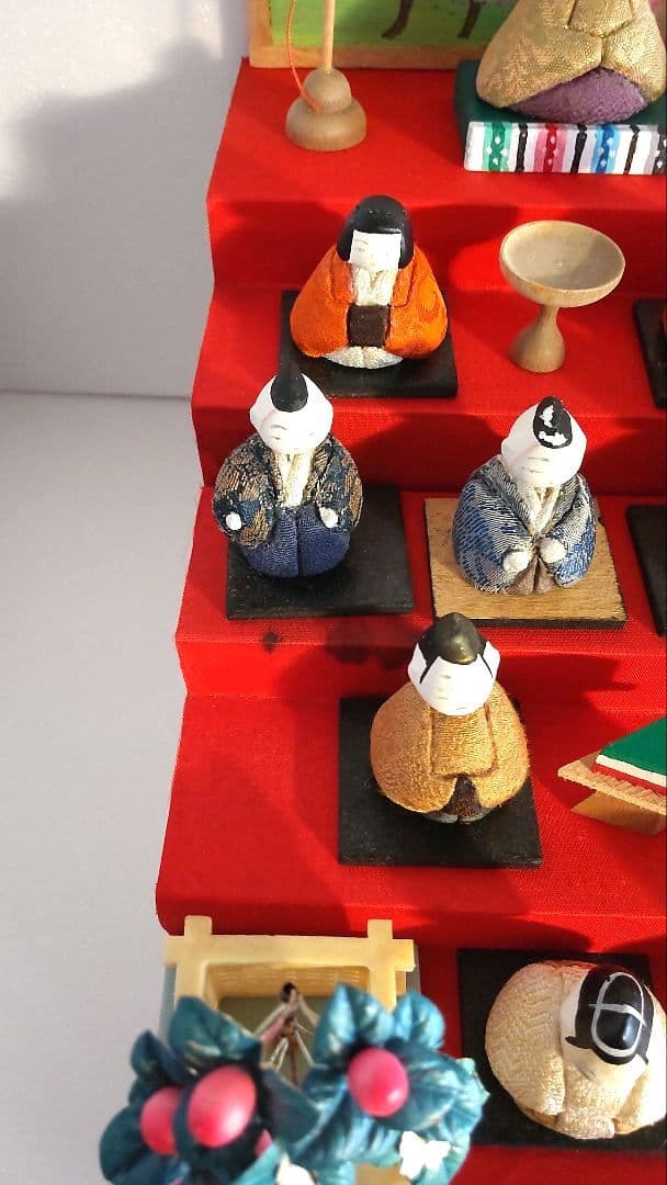 【昭和レトロ】風月雛　雛人形　豆雛　木目込み十五人飾り