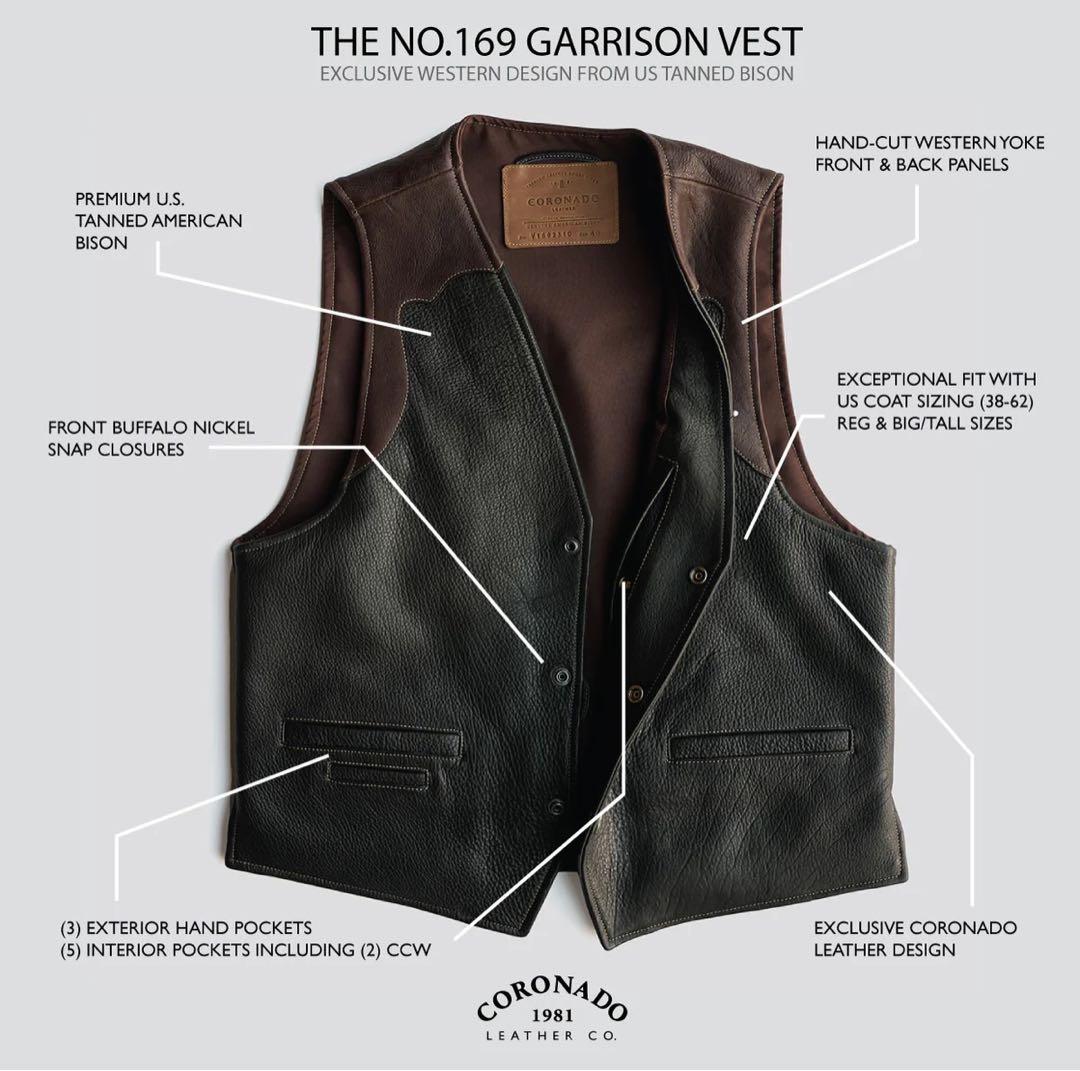 美品 CORONADO LEATHER コロナドレザー　USA ベスト バイソン