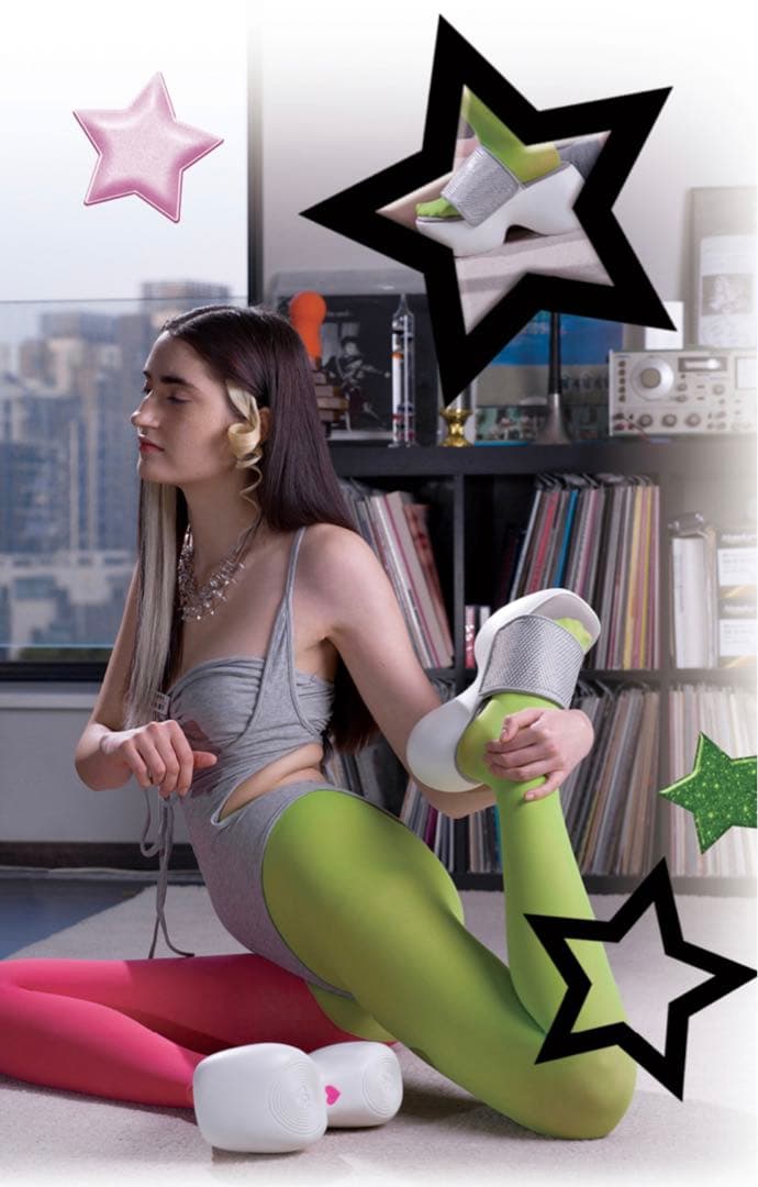 Grape 靴 WHITE PLATFORM SLIPPERS TELSTAR