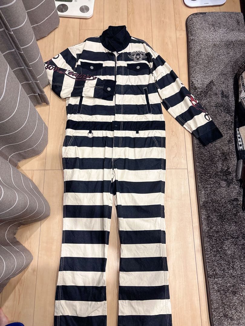 VANSON バンソン ボーダーオールインワン