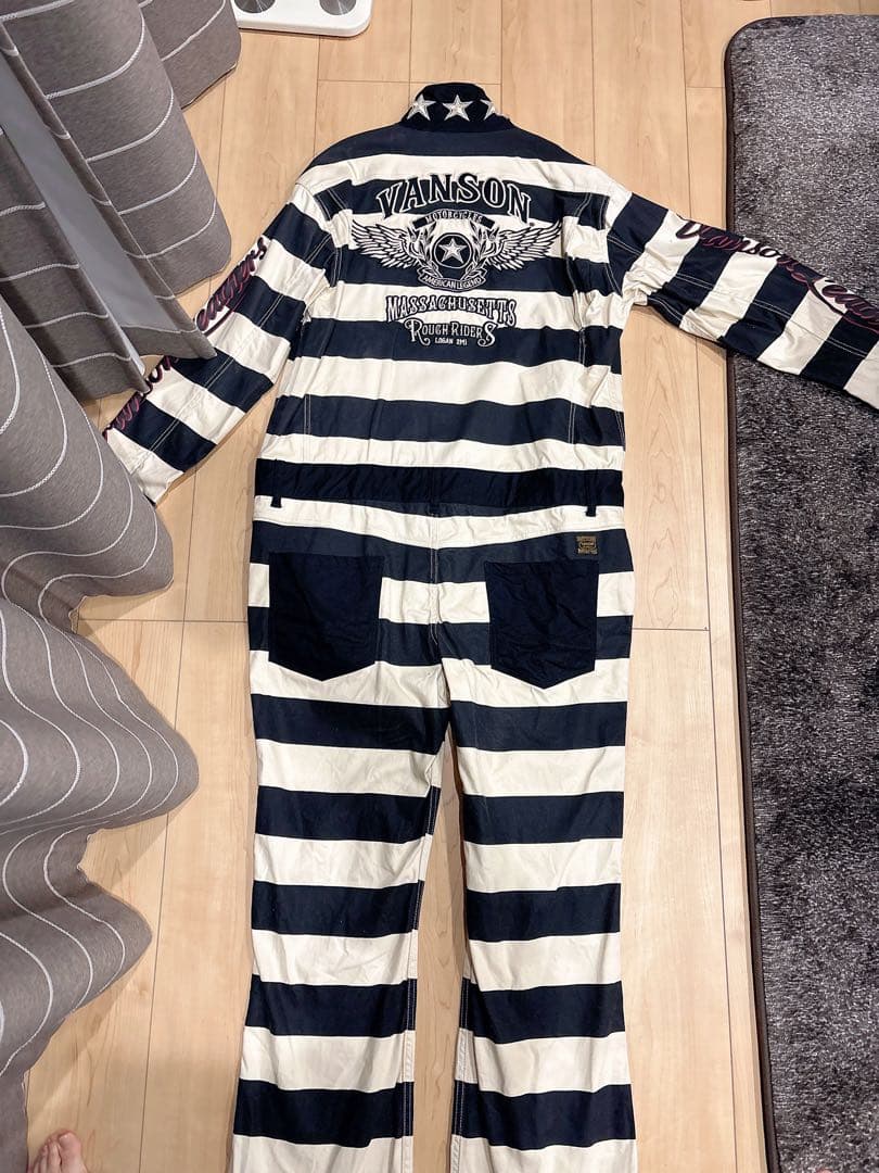 VANSON バンソン ボーダーオールインワン