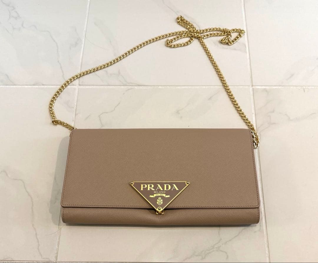 美品!! PRADA クラッチバッグ ベージュ