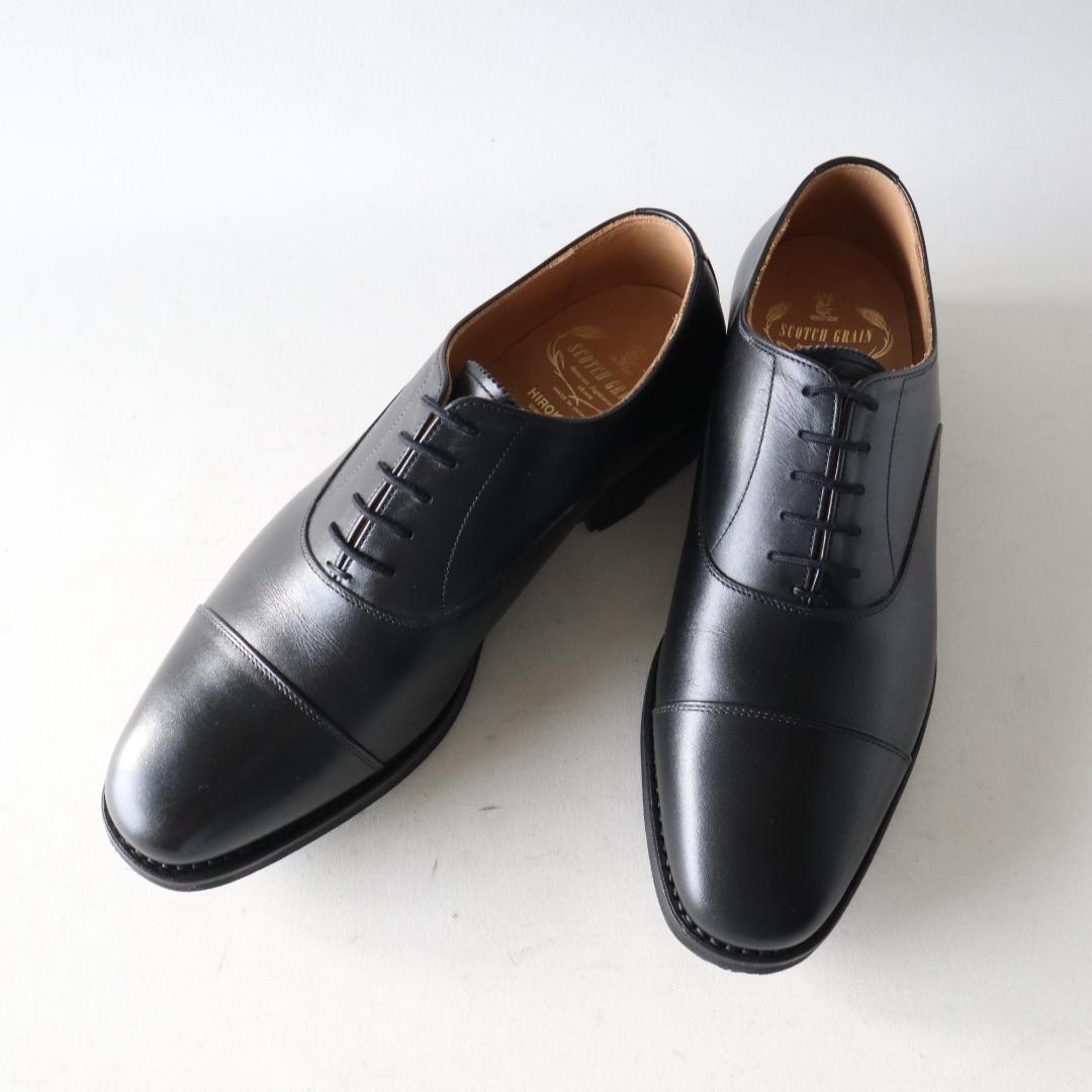 ほぼ未使用スコッチグレイン　シャインオアレイン　ストレートチップ　黒　24.5