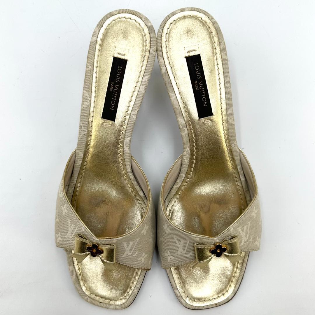 LOUIS VUITTON ルイヴィトン ミュール モノグラム ミニ リボン