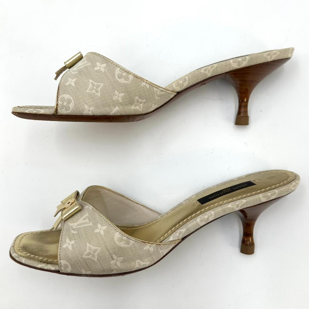 LOUIS VUITTON ルイヴィトン ミュール モノグラム ミニ リボン