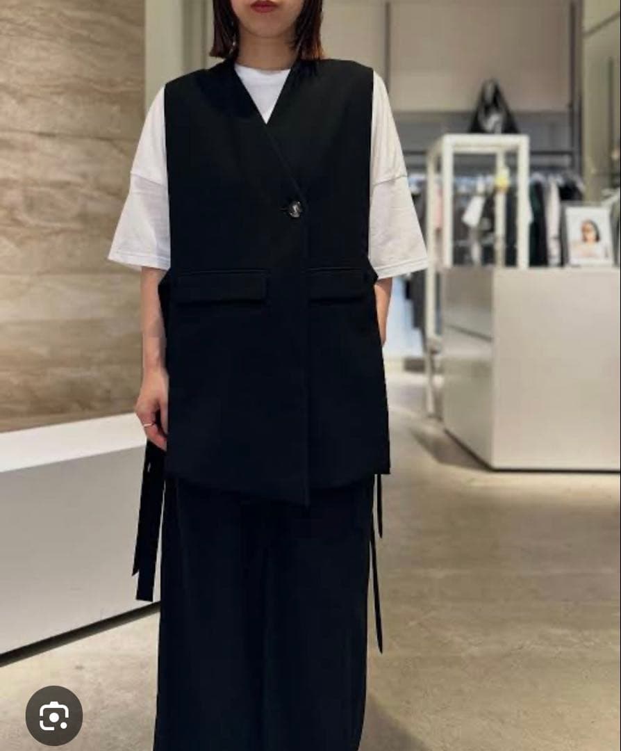 ENFOLD CACHE-COEUR OPEN VEST 38 黒