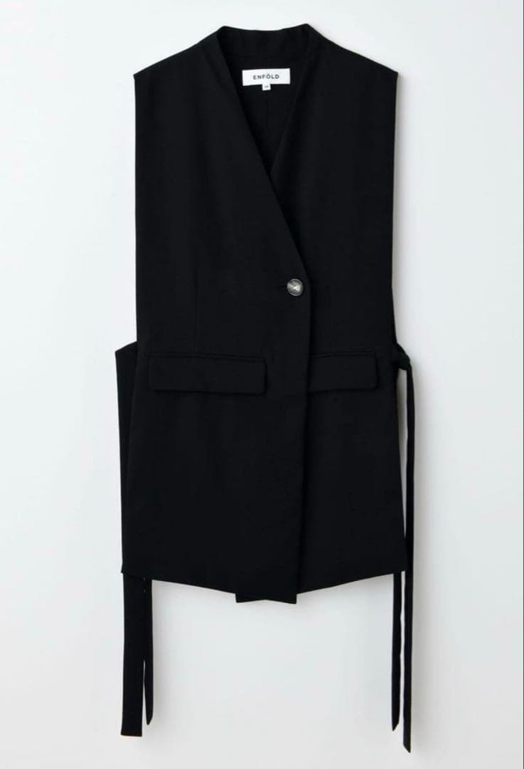 ENFOLD CACHE-COEUR OPEN VEST 38 黒