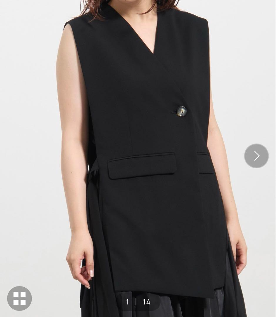 ENFOLD CACHE-COEUR OPEN VEST 38 黒