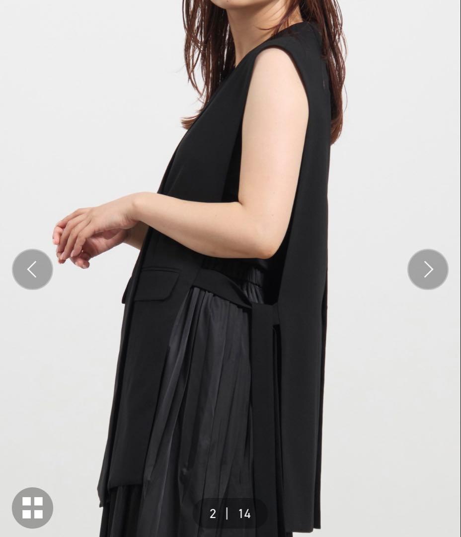 ENFOLD CACHE-COEUR OPEN VEST 38 黒