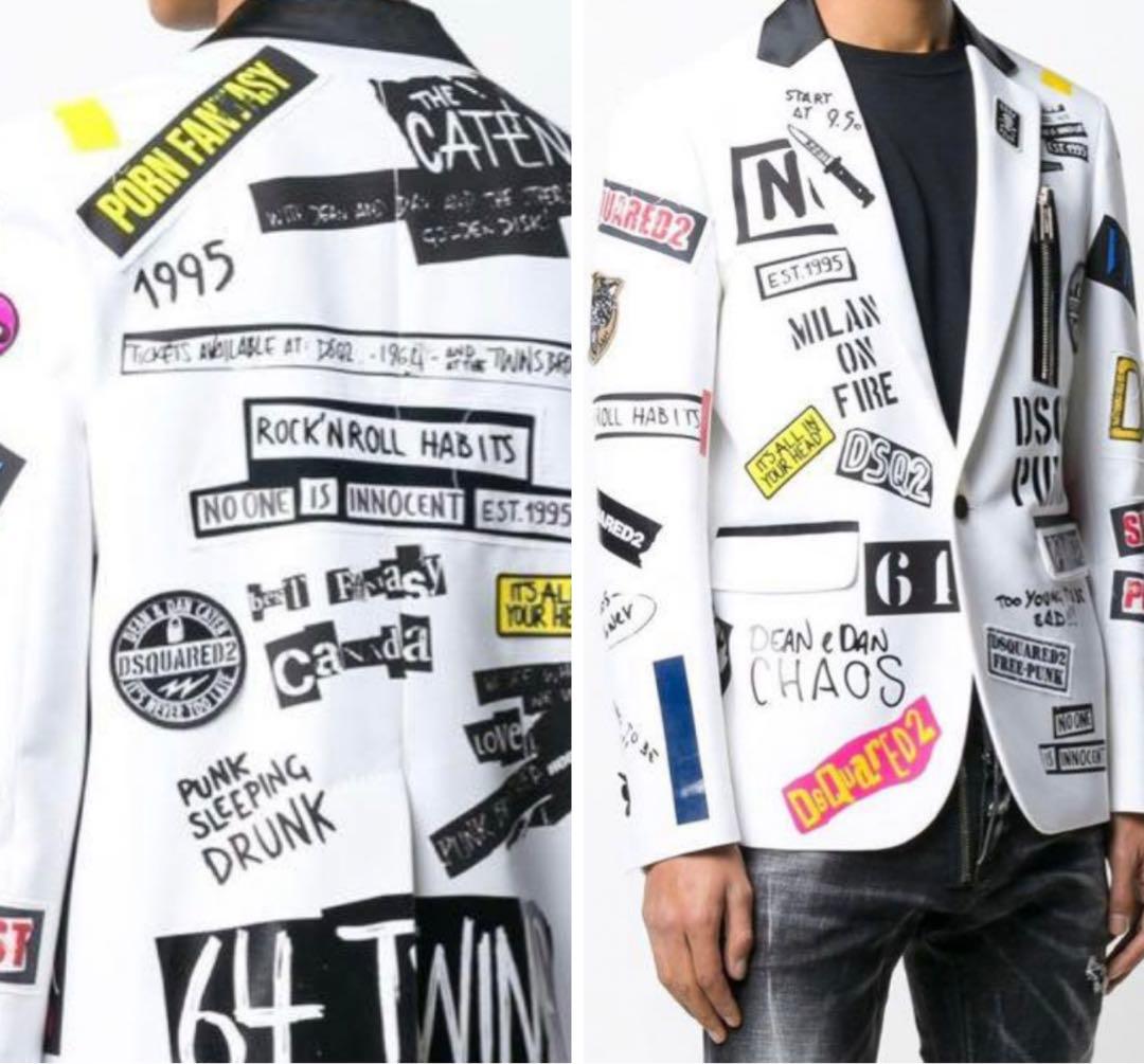ディースクエアード★DSQUARED2 ★テーラードジャケット★ワッペン★白