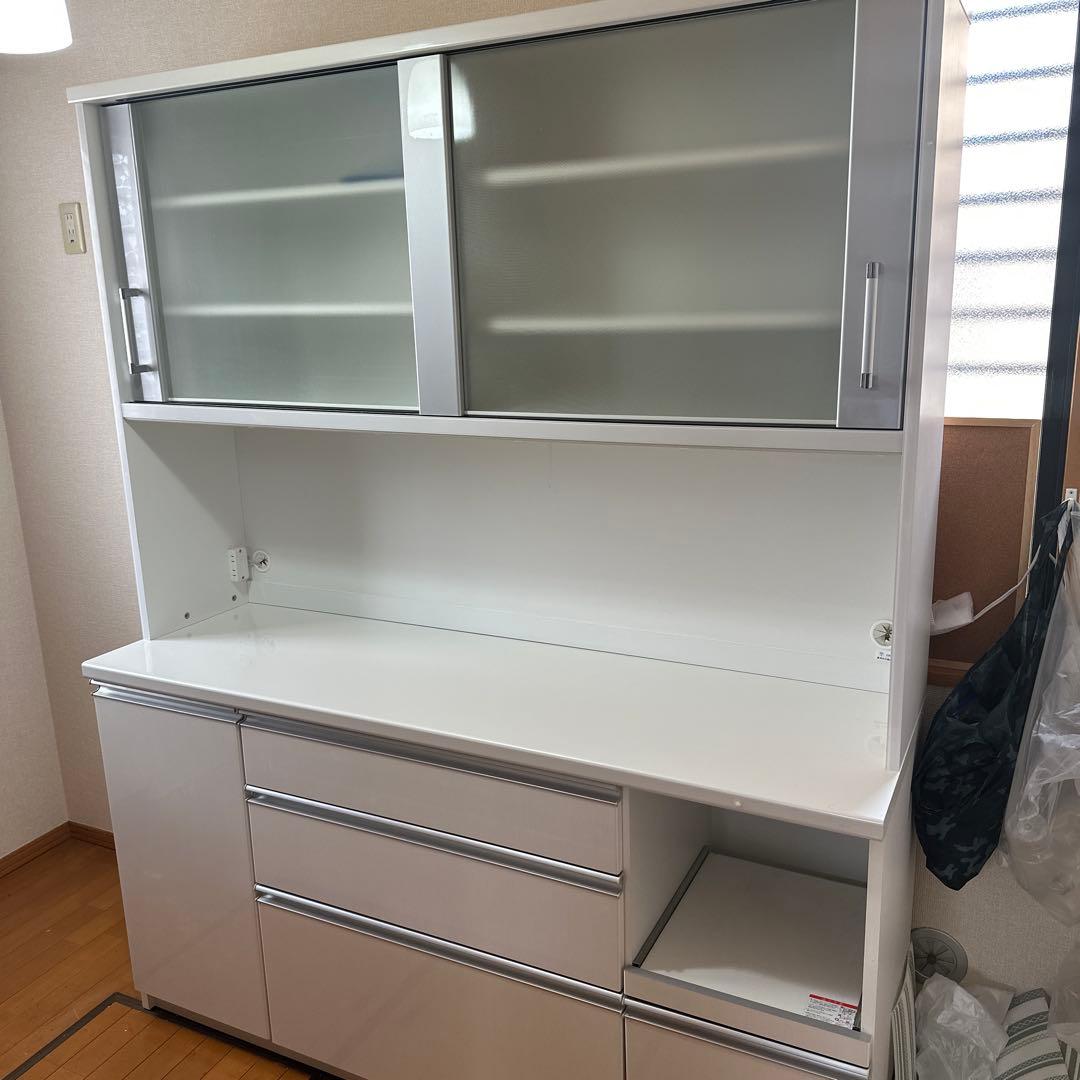 食器棚　160 泉洋化工　ホワイト　鏡面加工