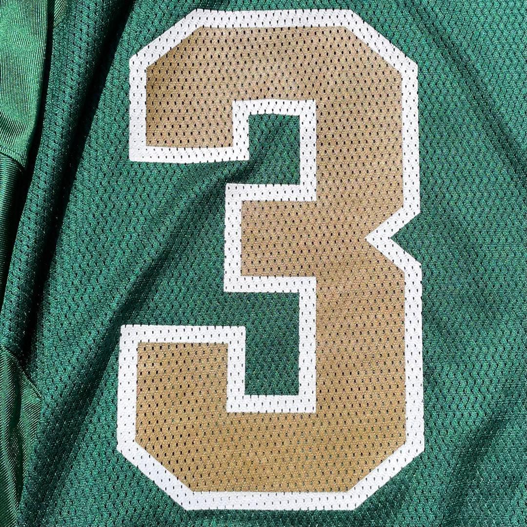 adidas × ノートルダム大学 アメフト 緑×金 大きめ 古着 ゲームシャツ