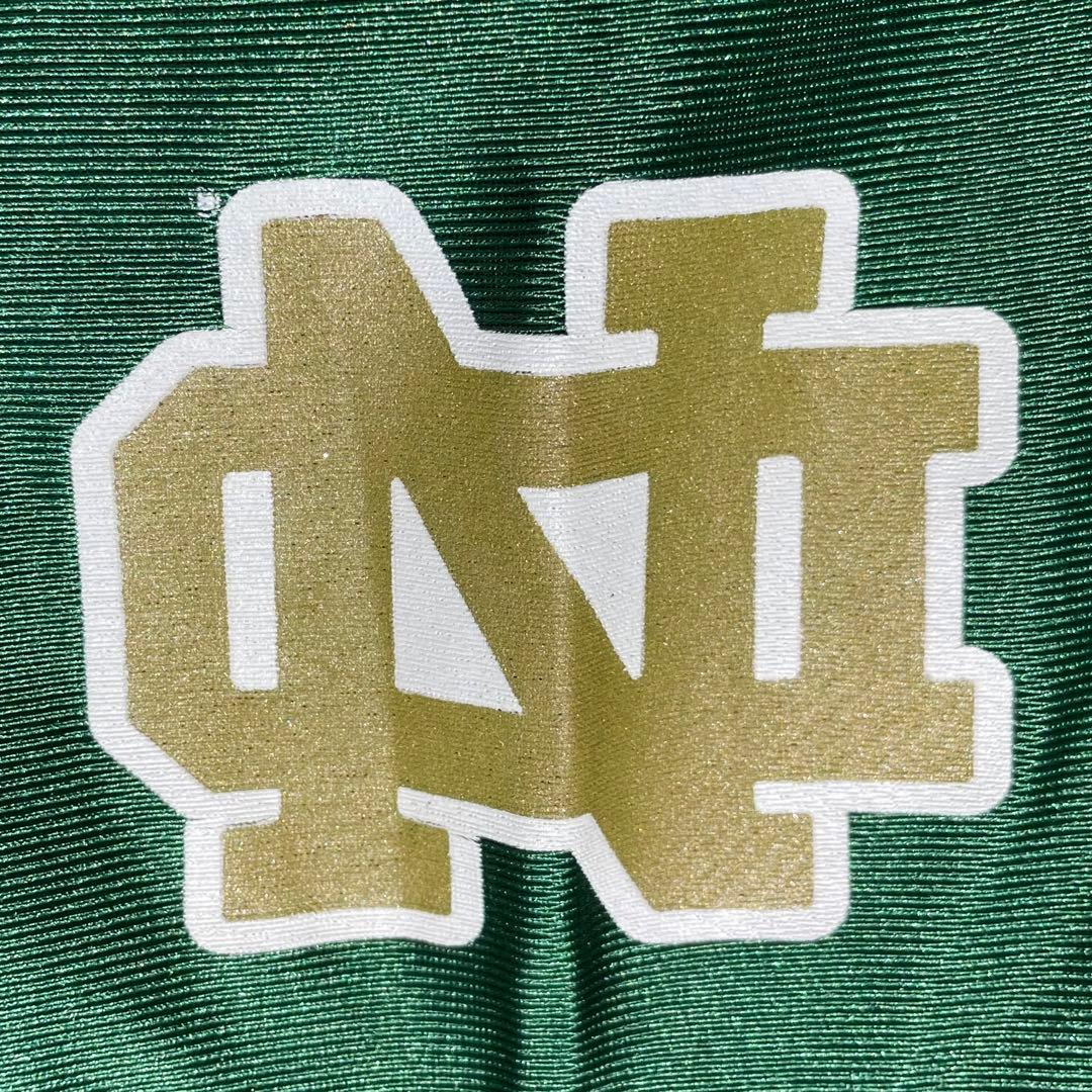 adidas × ノートルダム大学 アメフト 緑×金 大きめ 古着 ゲームシャツ
