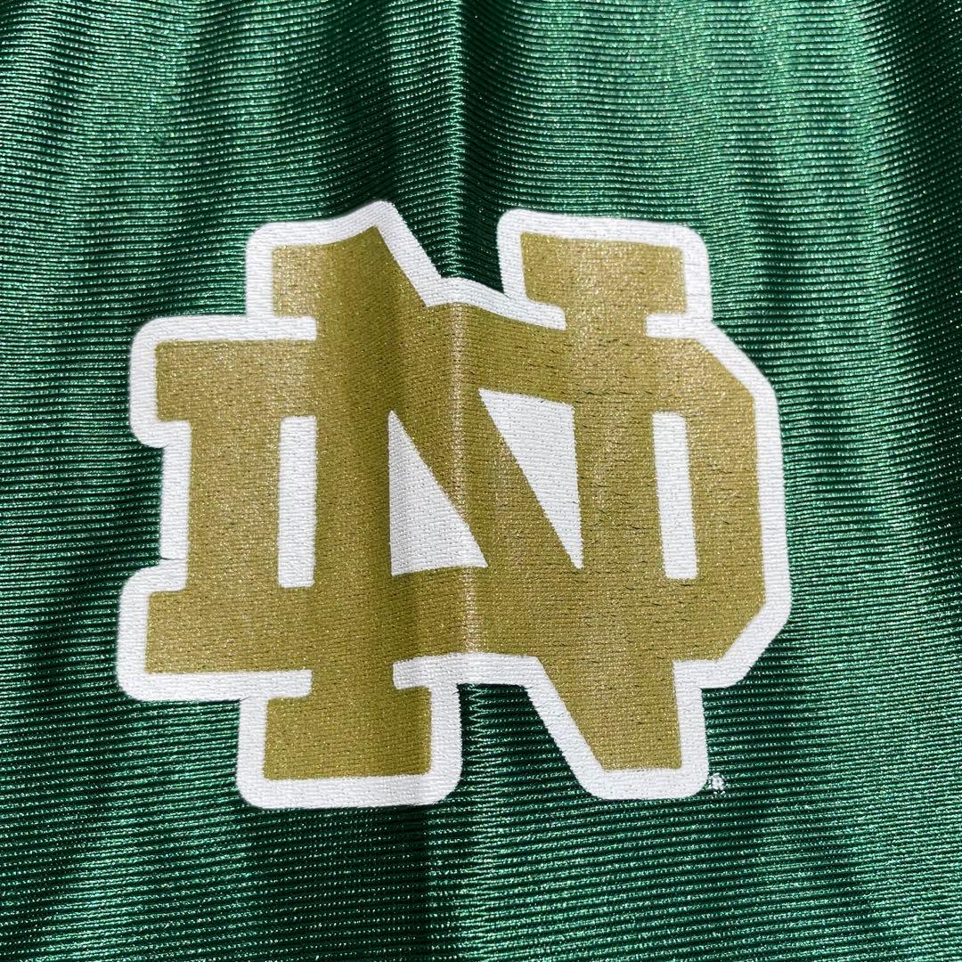 adidas × ノートルダム大学 アメフト 緑×金 大きめ 古着 ゲームシャツ