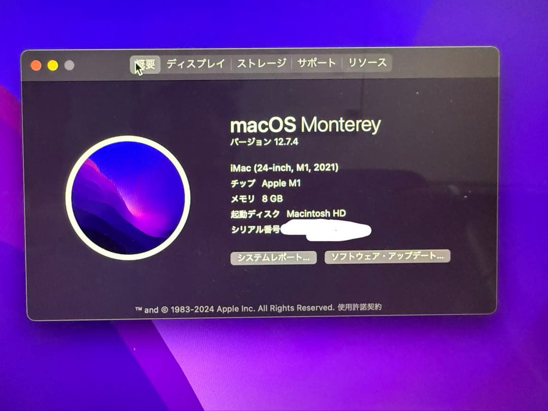 Apple iMac 24インチ M1 256gb 8gb (2021)