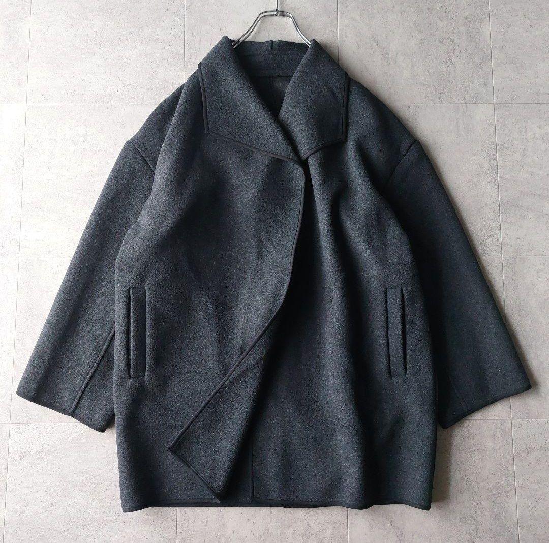 ガリャルダガランテ パイピング ウール リバーコート ハーフガウン