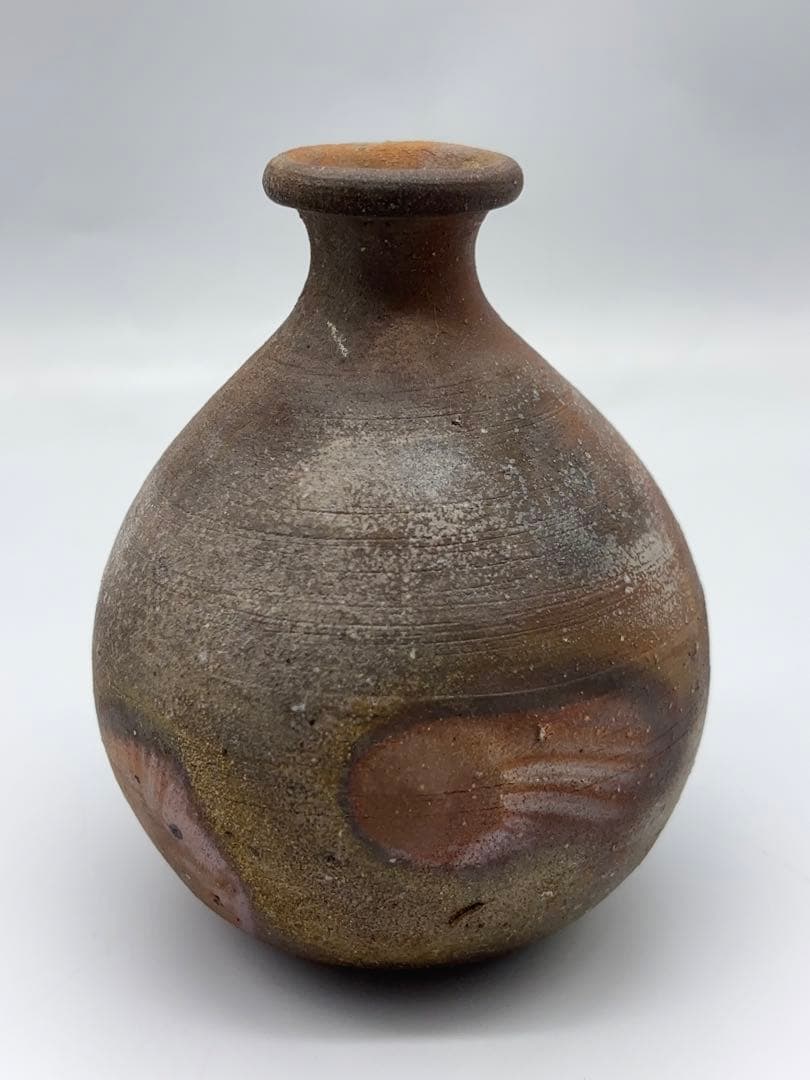 人間国宝 藤原雄 作 備前 徳利 共箱 陶芸 -447-