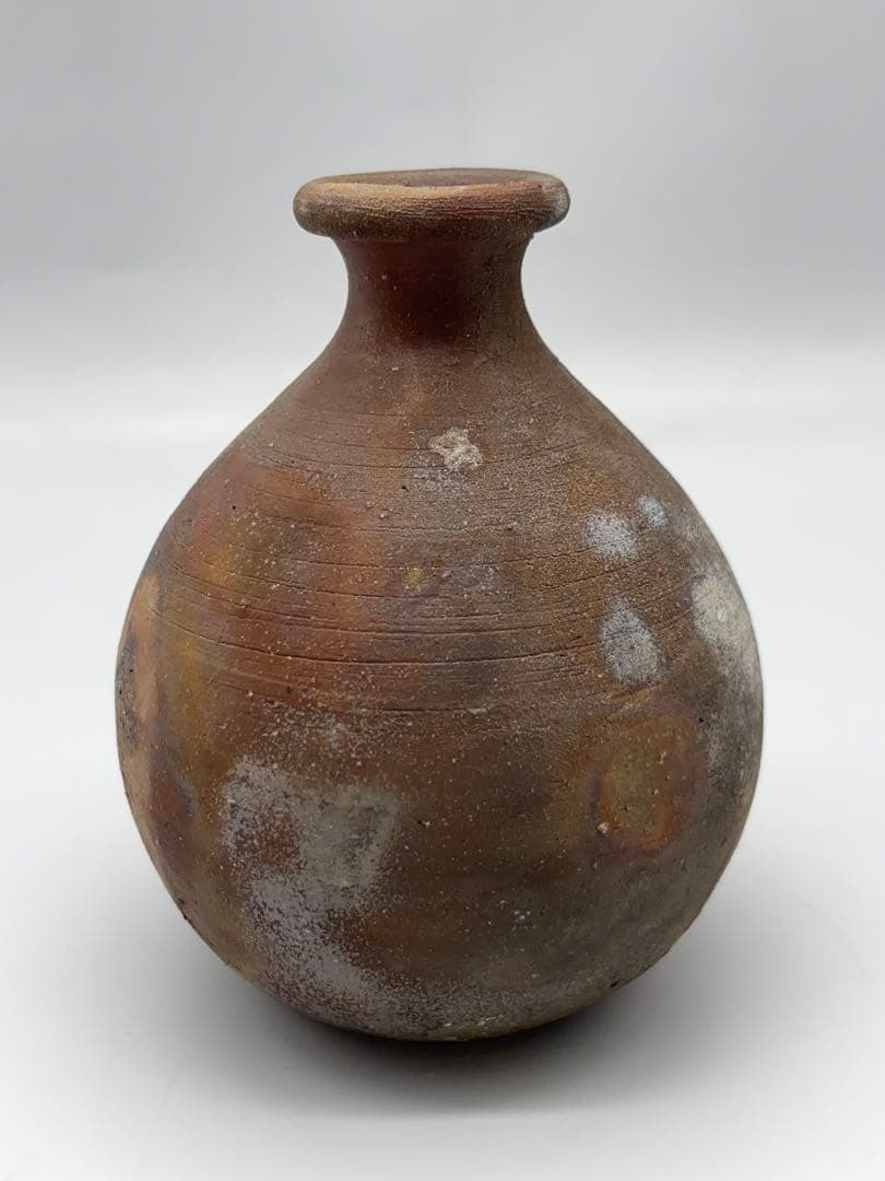 人間国宝 藤原雄 作 備前 徳利 共箱 陶芸 -447-