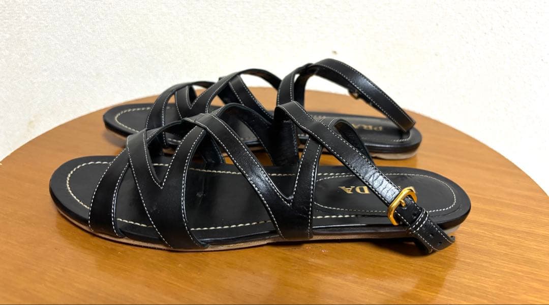 美品 PRADA プラダ　フラット サンダル 38 1/2