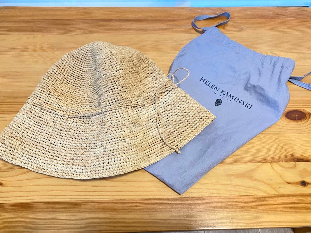 【HELEN KAMINSKI ヘレンカミンスキー】 ラフィアハット保存袋付き