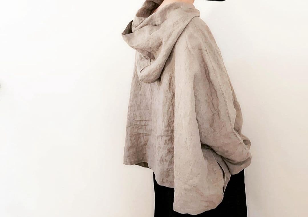 大人気作家さま　ドルマンショートパーカー　トープ