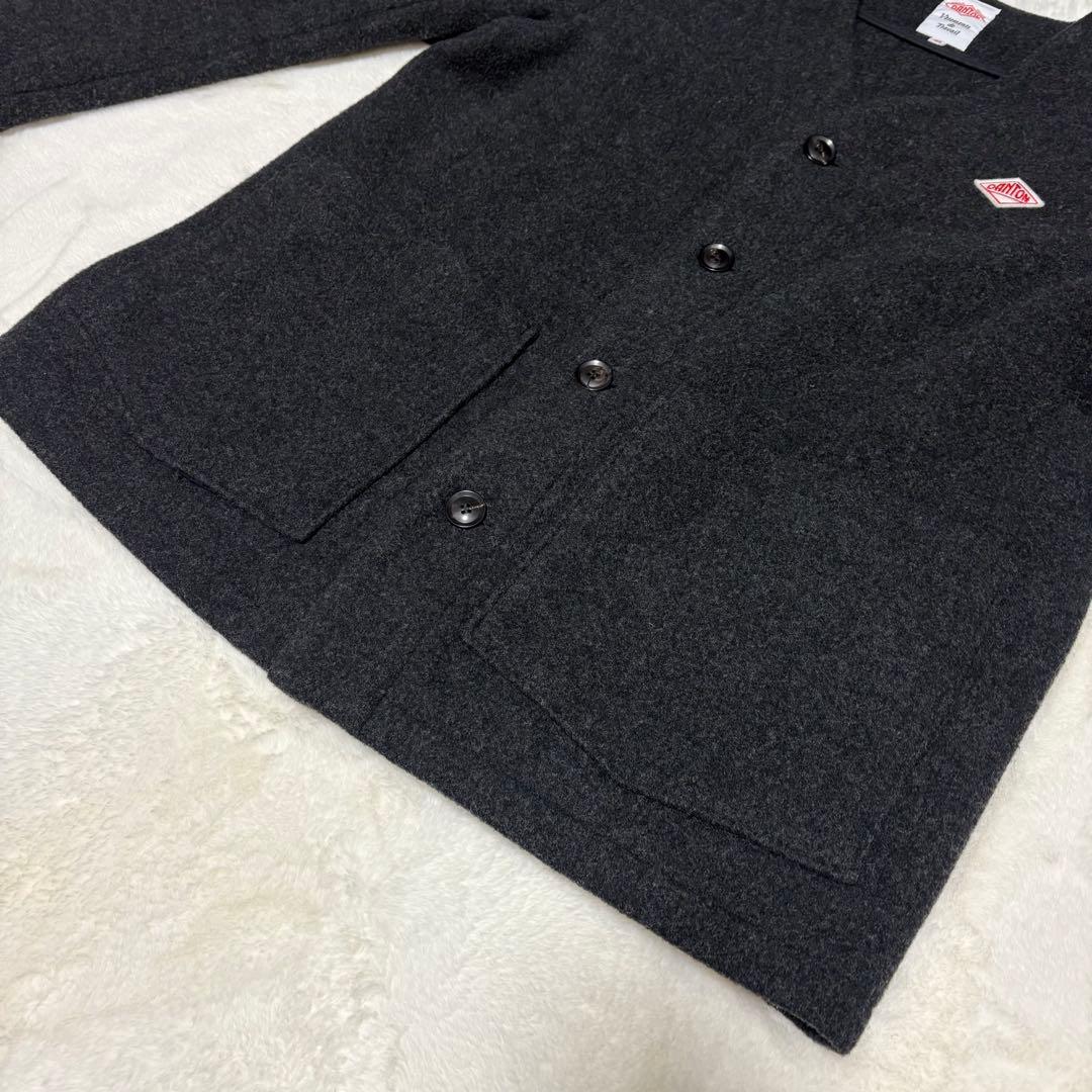 DANTON ダントン ウールモッサ Vネック ジャケット チャコール 42