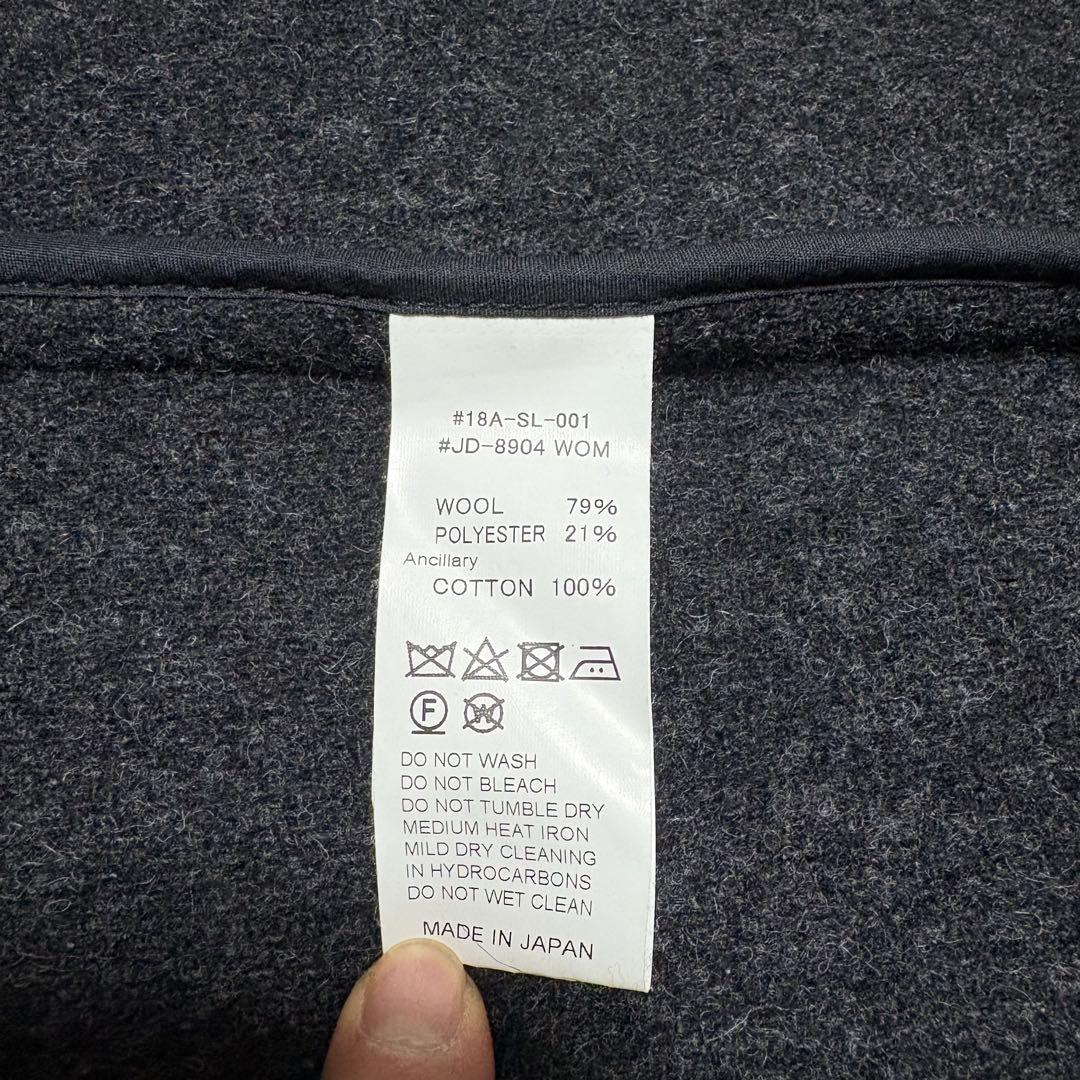 DANTON ダントン ウールモッサ Vネック ジャケット チャコール 42