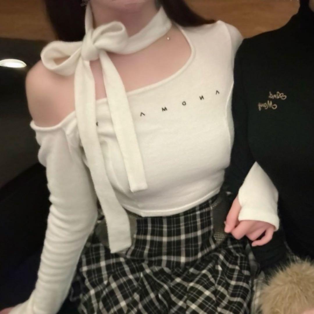 ANDMARY 正規品 Nana ribbon oneshoulder tops