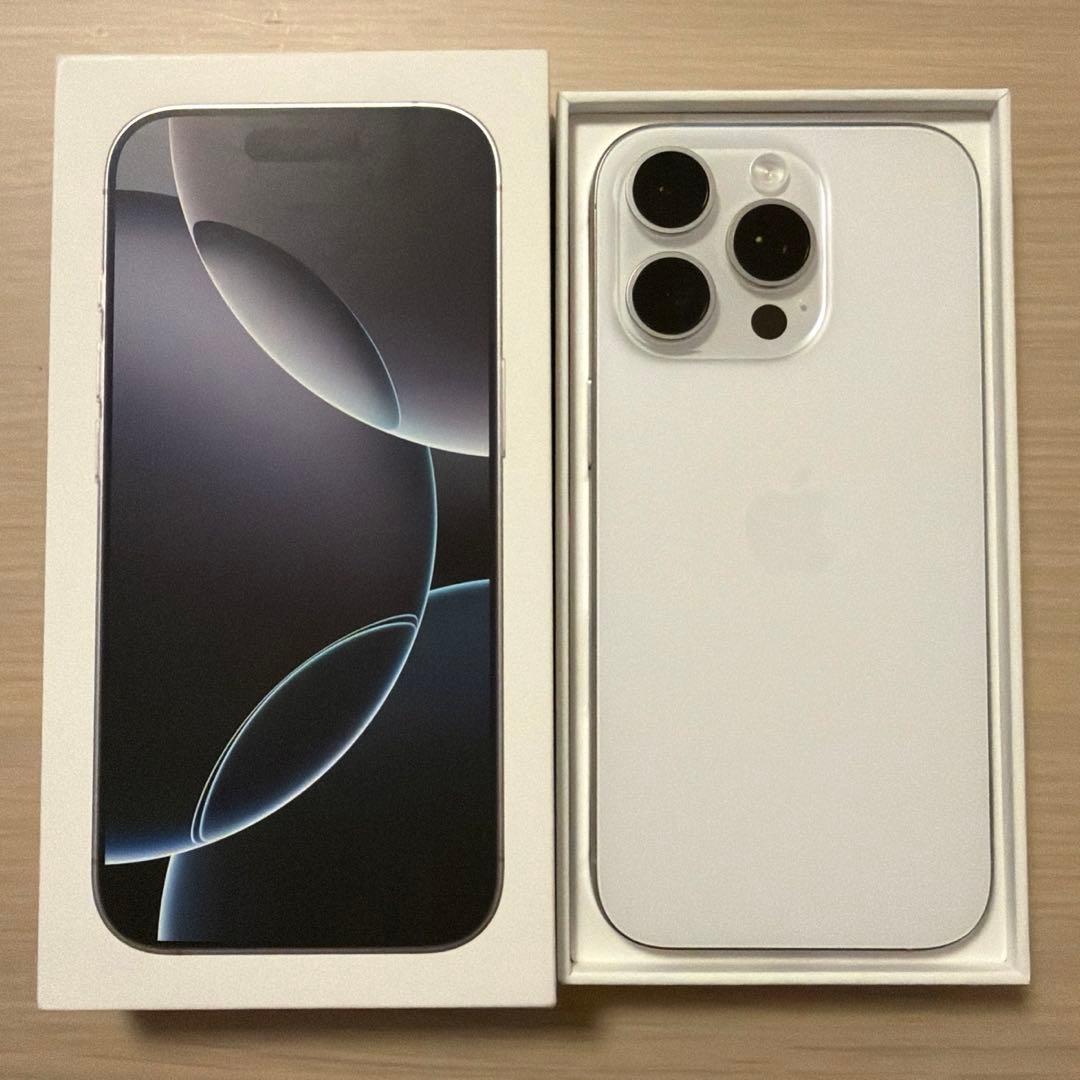 【極美品】iPhone16pro 128GB ホワイト バッテリー100%