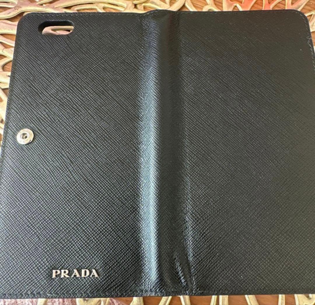 【新品】PRADA 手帳型 iPhoneケース ブラック