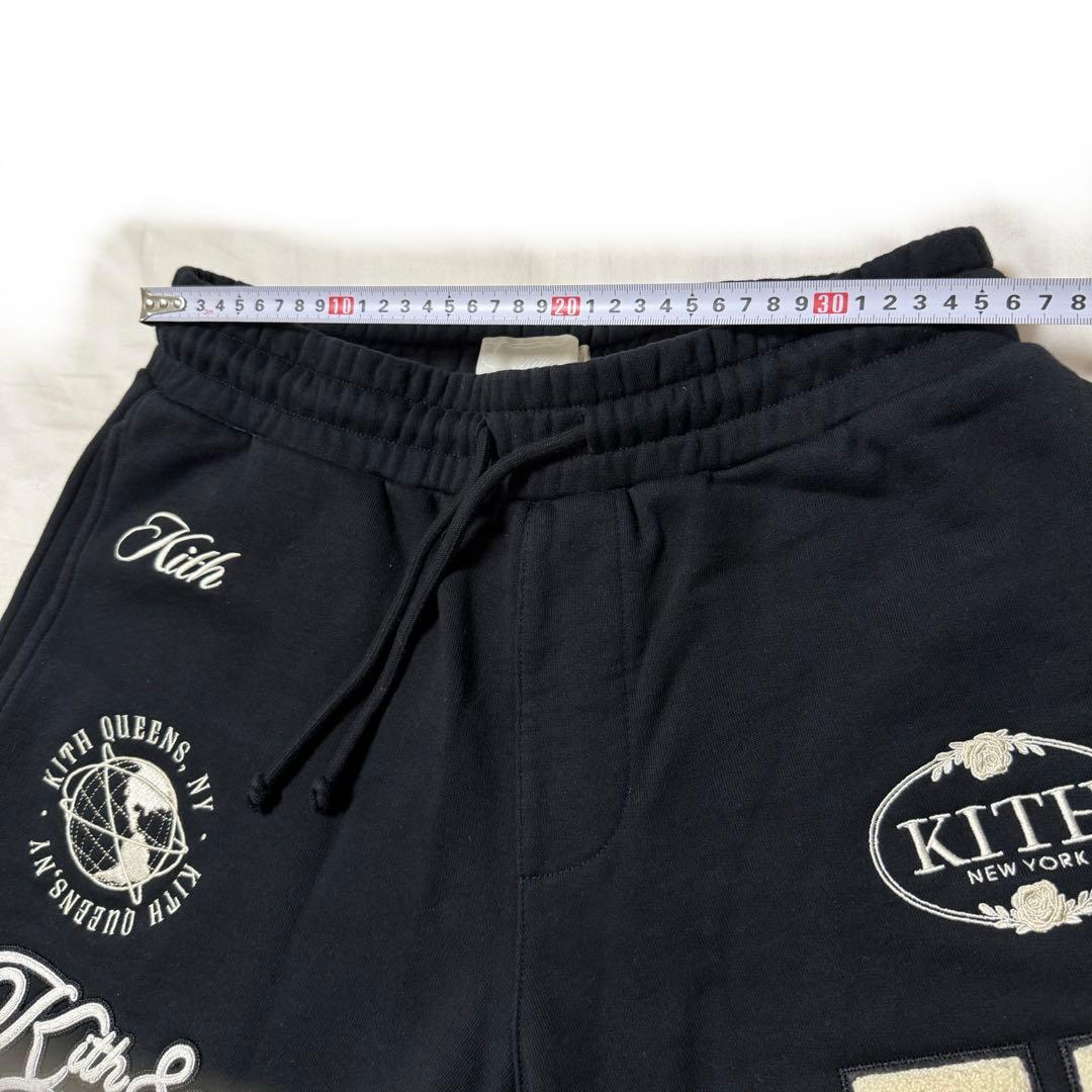 【美品】KITH キス スウェットショーツ ハーフパンツ ブラック 刺繍ロゴ S