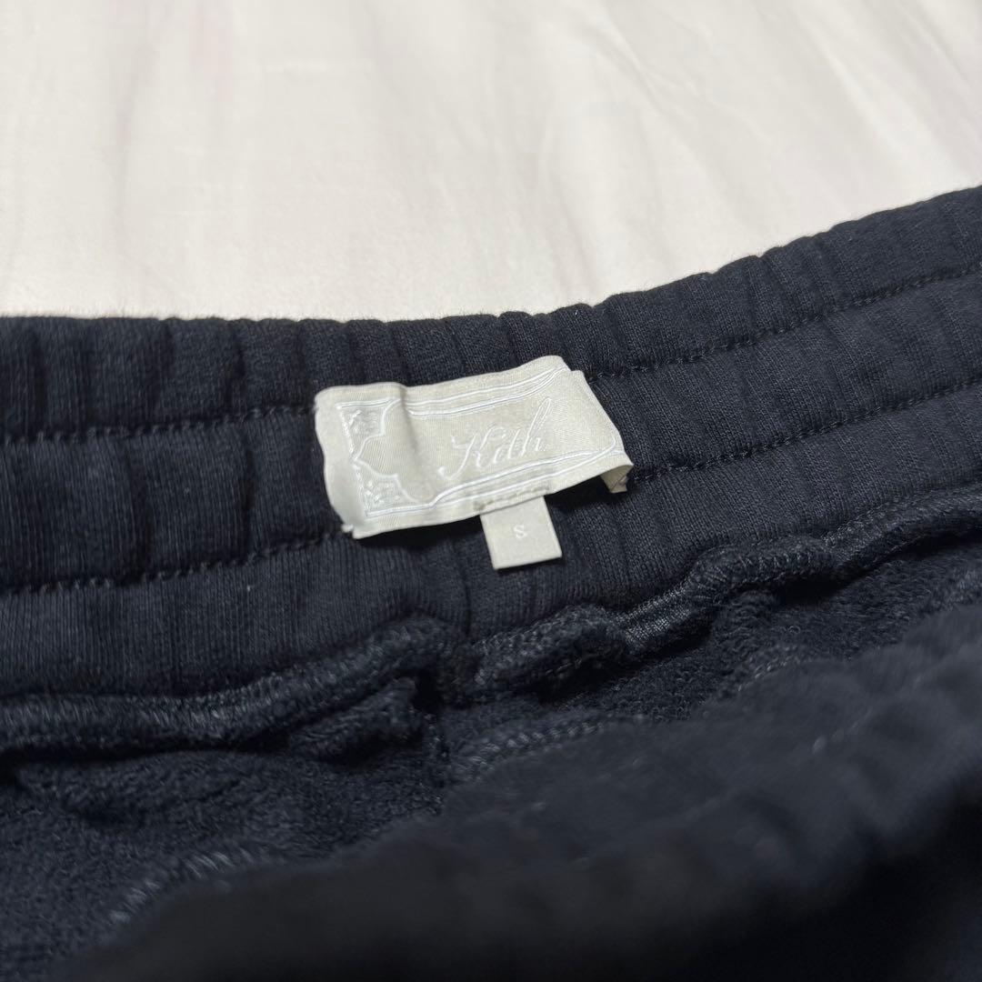 【美品】KITH キス スウェットショーツ ハーフパンツ ブラック 刺繍ロゴ S