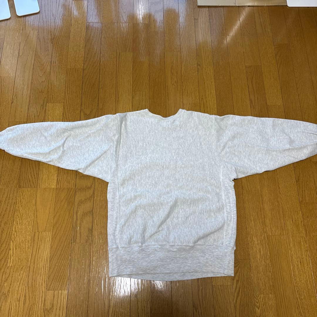 90s USA製 Champion リバースウィーブ 無地 グレー 目あり
