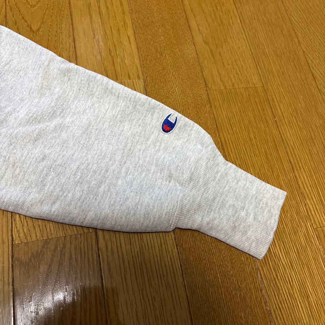 90s USA製 Champion リバースウィーブ 無地 グレー 目あり