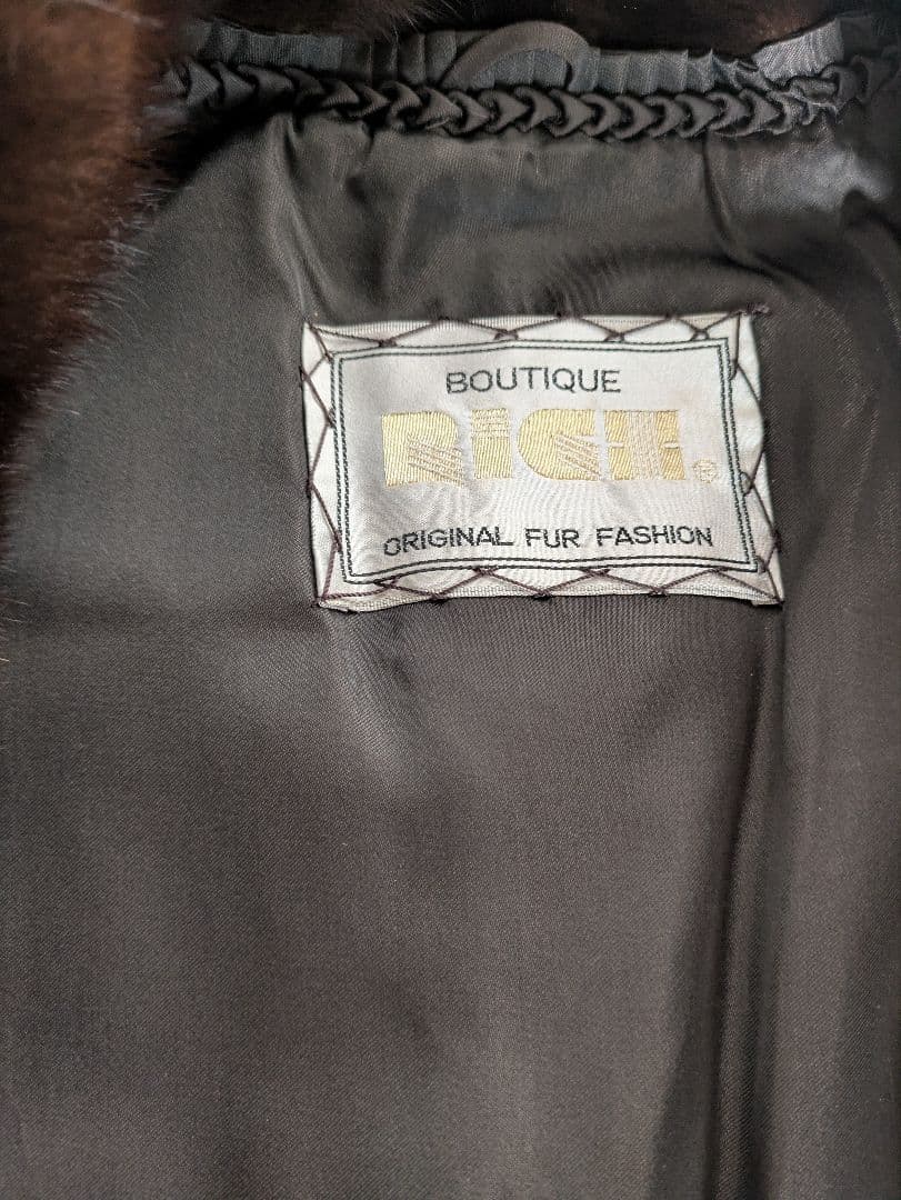 毛皮コート リアルファー ブラウン系 ハーフコート 11号 美品
