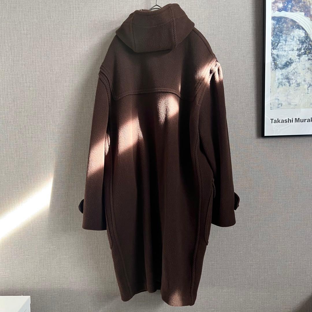 美品 グローバーオール キングストン ヘリンボーン ダッフルコート L ブラウン