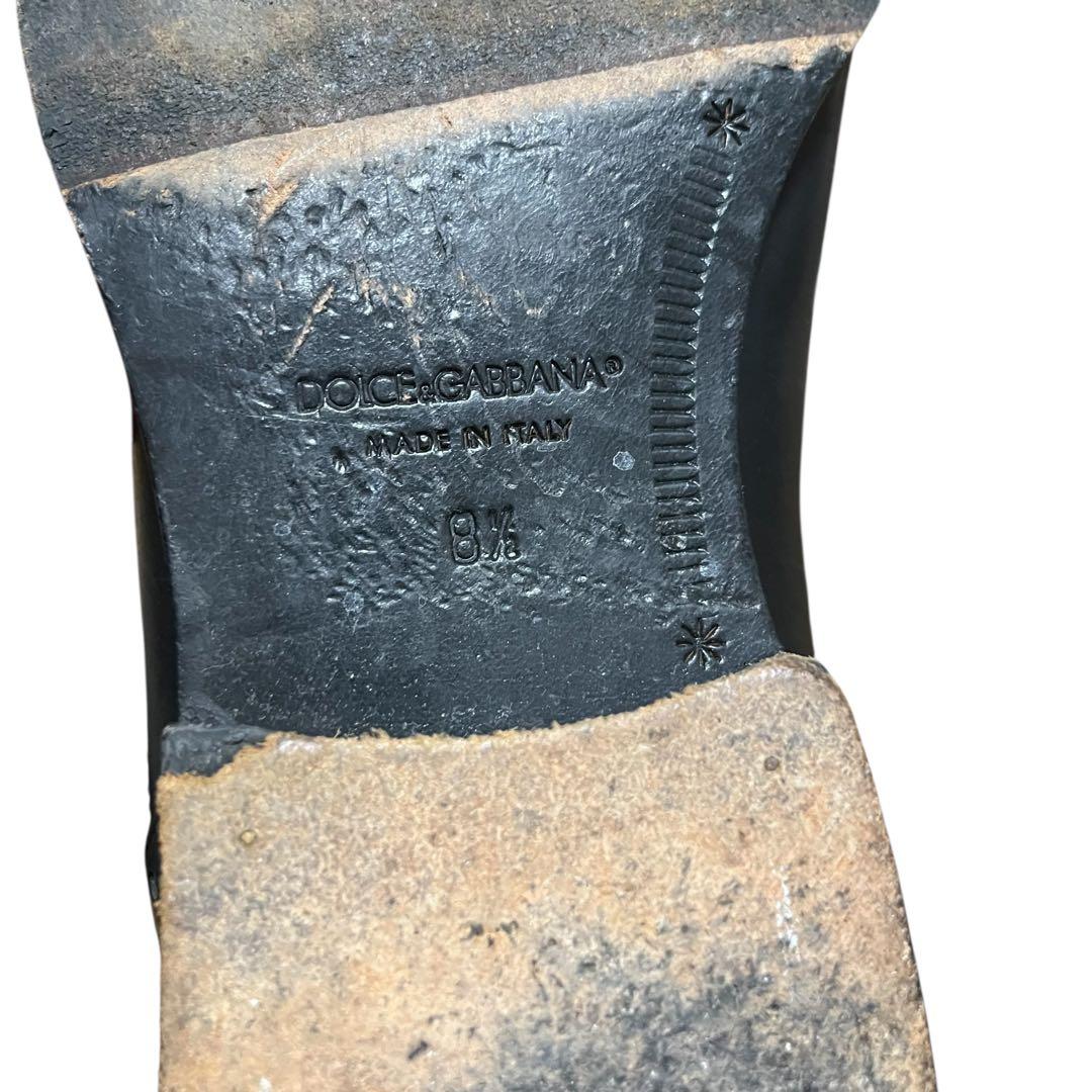 おっすおらクリリン D&G ドルガバ レザー　ムートン　ブーツ 8.5 黒