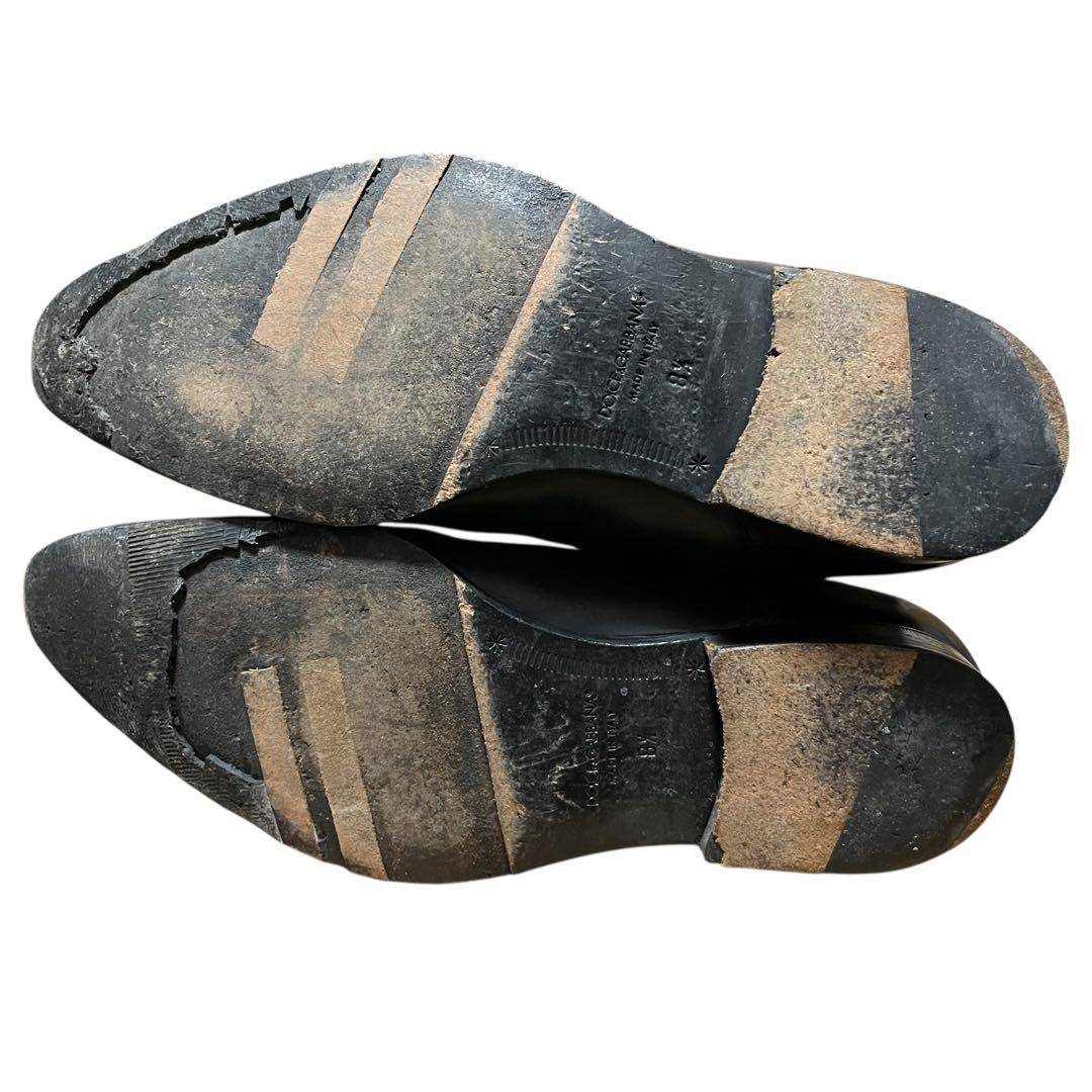 おっすおらクリリン D&G ドルガバ レザー　ムートン　ブーツ 8.5 黒