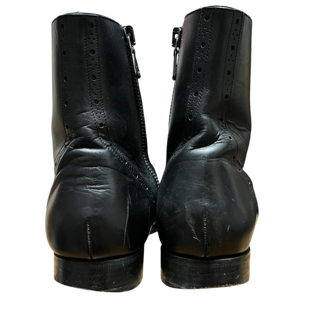 おっすおらクリリン D&G ドルガバ レザー　ムートン　ブーツ 8.5 黒