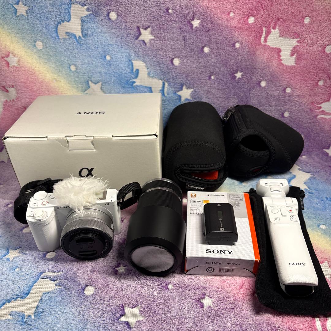 SONY ZV-E10M2Xホワイト 本体 + 付属品+予備バッテリー付属品多数