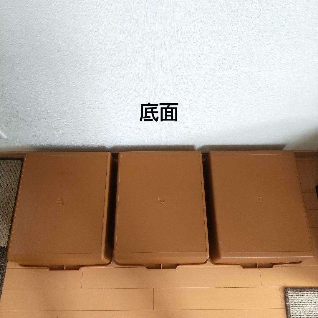 【タッパーウェア 収納】スーパーケース 5個セット(深型2個+薄型3個) セピア