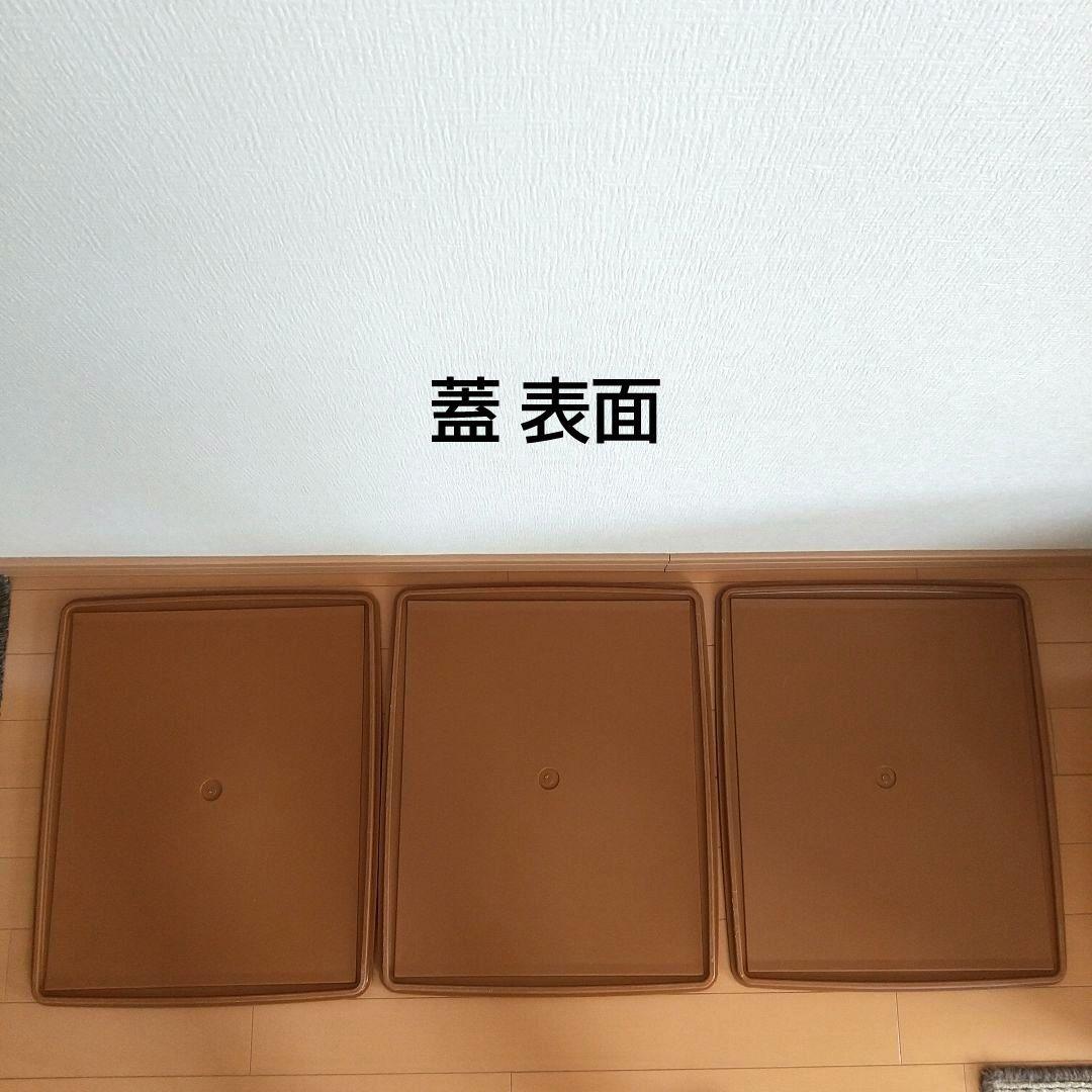 【タッパーウェア 収納】スーパーケース 5個セット(深型2個+薄型3個) セピア