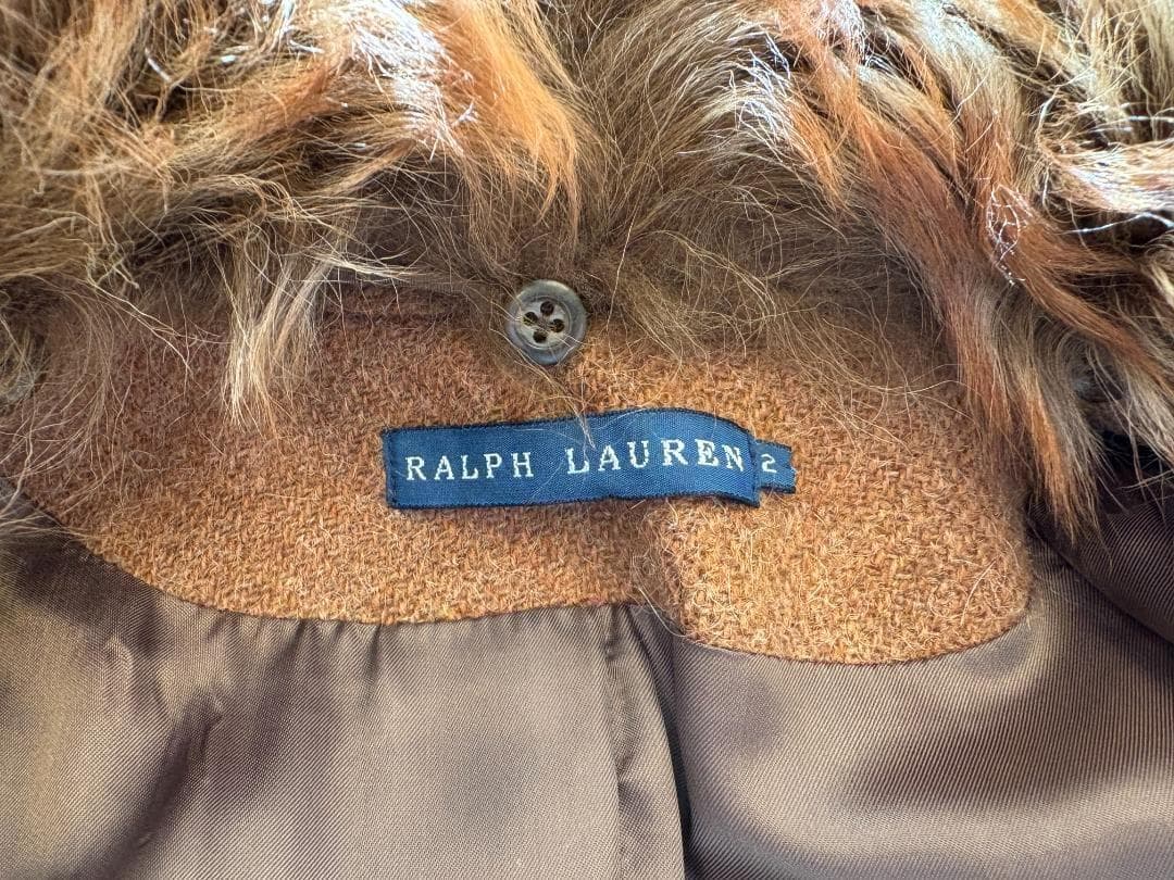 【qhmirai】★ラルフローレン ジャケット ファー付き 羊毛＆アルパカ