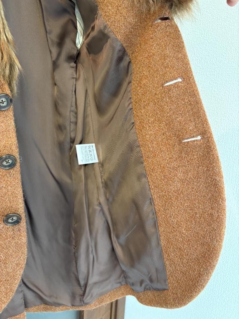 【qhmirai】★ラルフローレン ジャケット ファー付き 羊毛＆アルパカ