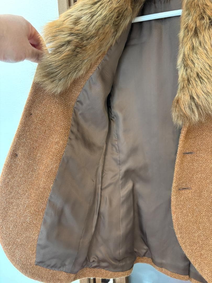 【qhmirai】★ラルフローレン ジャケット ファー付き 羊毛＆アルパカ