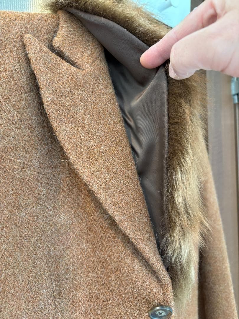 【qhmirai】★ラルフローレン ジャケット ファー付き 羊毛＆アルパカ