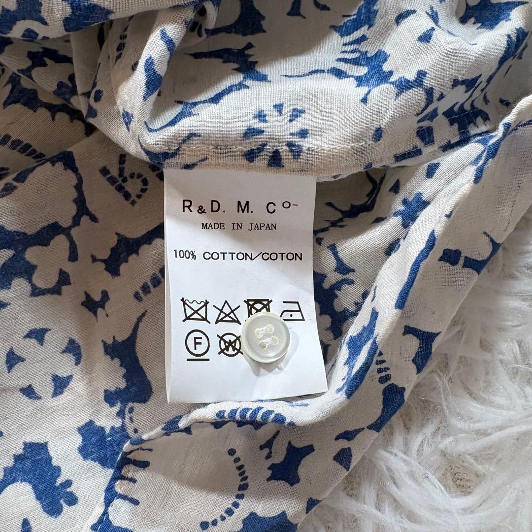 オールドマンズテーラー　ラウンドカラー　シャツ　ブラウス　ブルー　長袖　Lサイズ