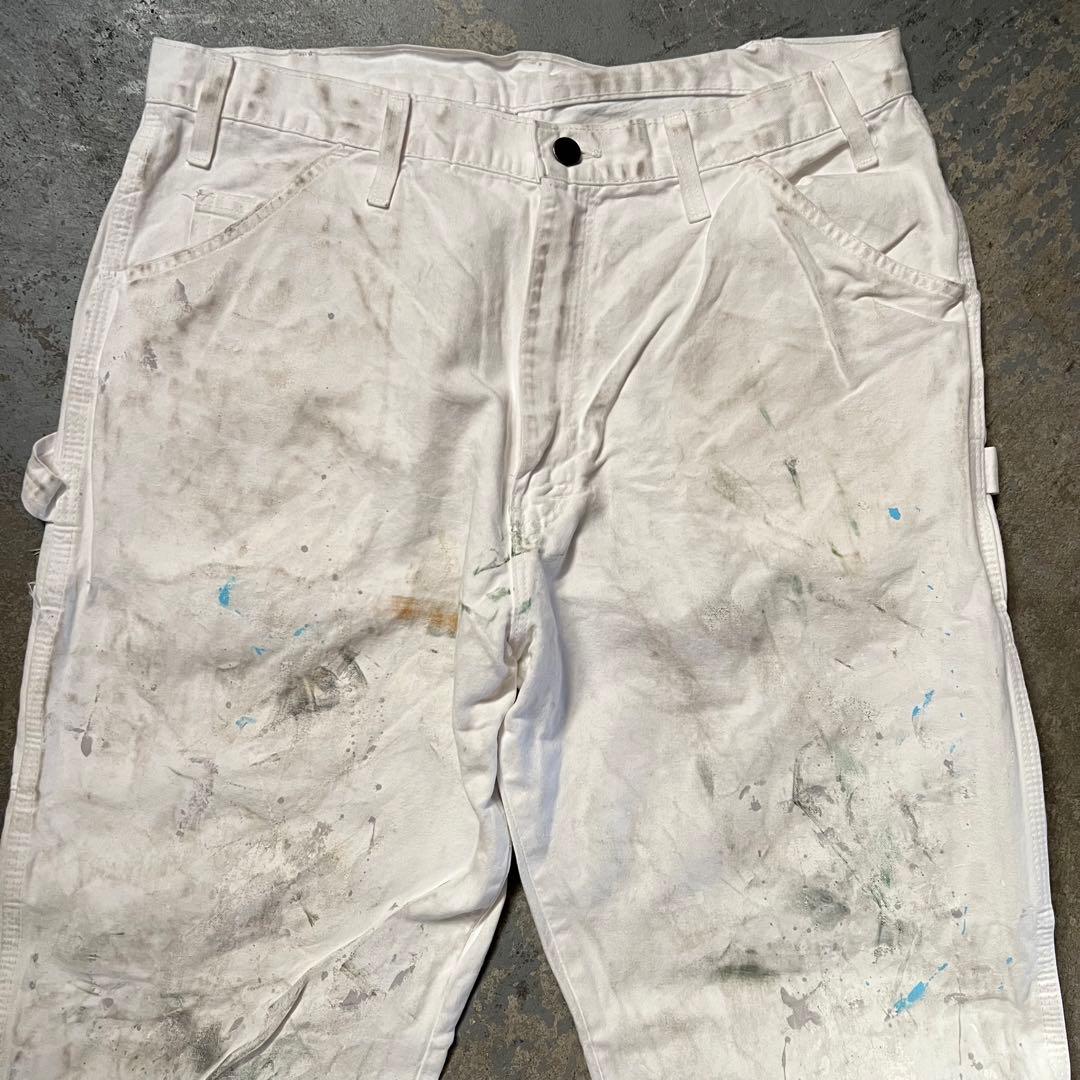 DICKIES ペンキ グランジ ホワイト ペインターパンツ W35