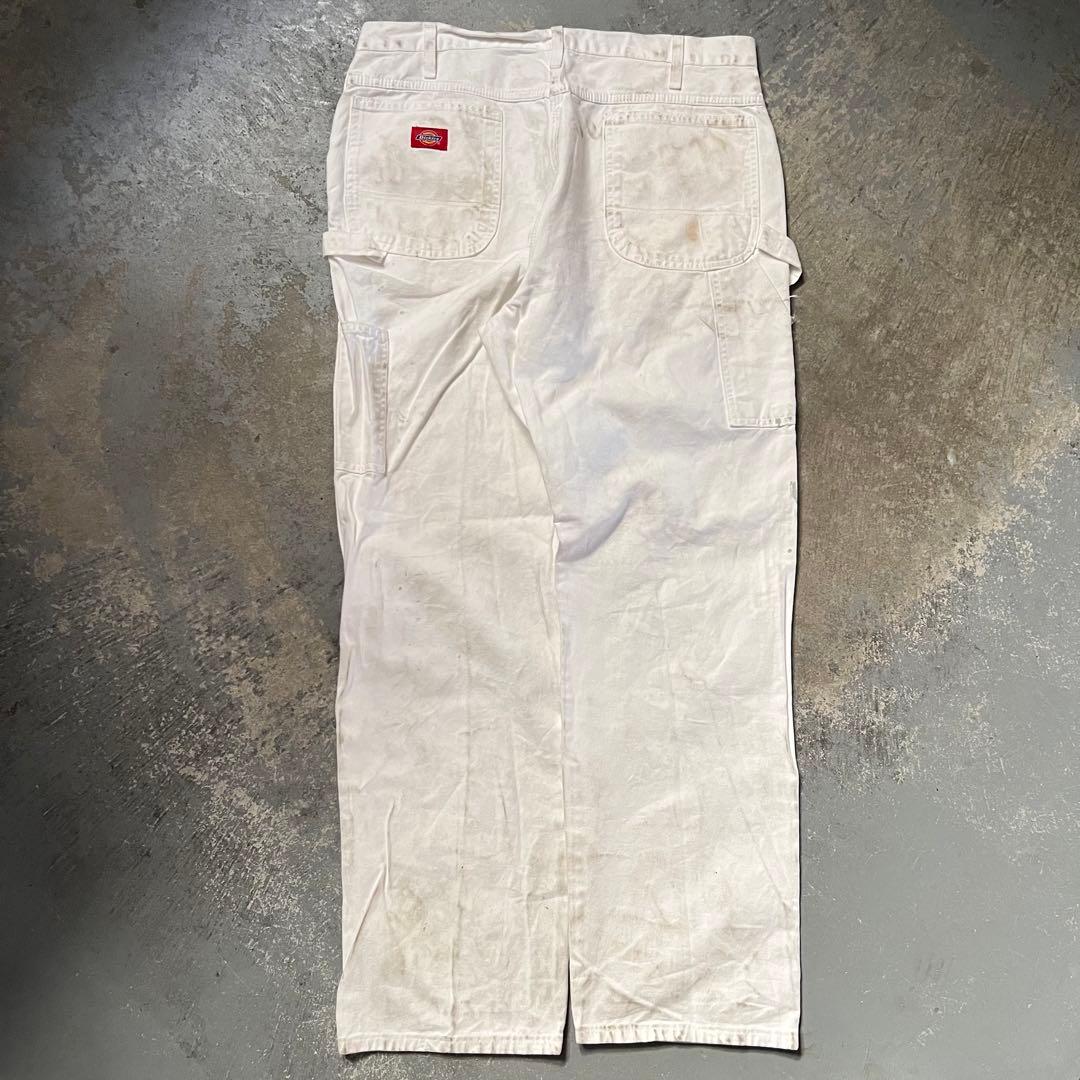 DICKIES ペンキ グランジ ホワイト ペインターパンツ W35